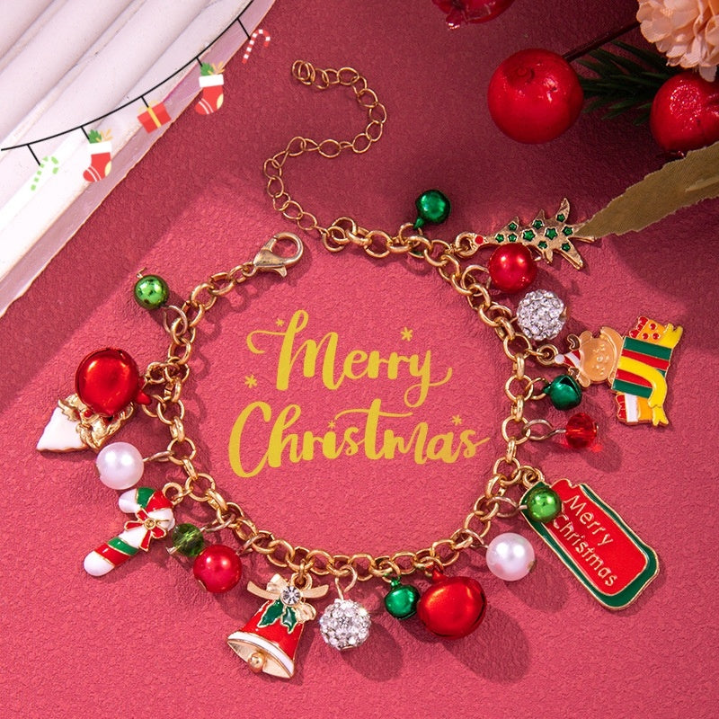 Creative Christmas Metal Chain Bracelet For Women Men Santa Claus Christmas Tree Snowflake Snowman Pearl Bangles New Year Gifts Creative Christmas Metal Chain Bracelet For Women Men Santa Claus Christmas Tree Snowflake Snowman Pearl Bangles New Year Gifts